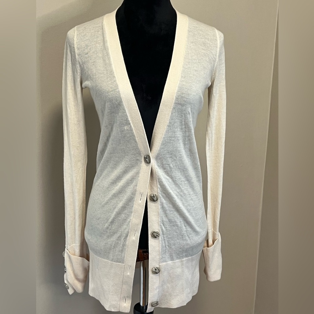Club Monaco Cream Cashmere Cardigan sz XS - Picture 2 of 13